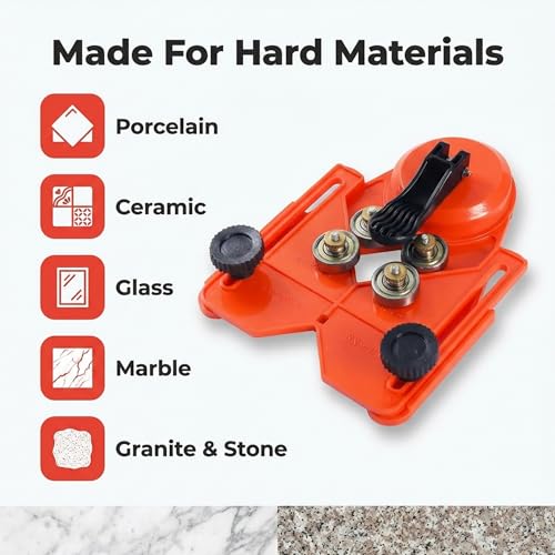 Drilax Adjustable Diamond Drill Guide with Suction Base 1/8 to 3-1/4 Inch