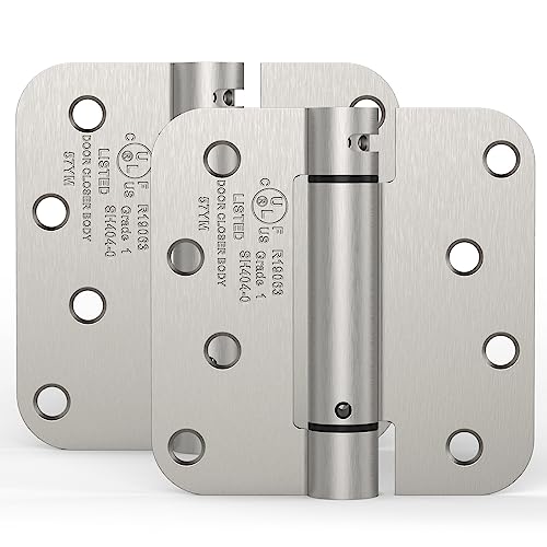 2 Pack 4 Inch Self Closing Door Hinges, Satin Nickel - color: Satin Nickel, size: 4" (2 Pack)