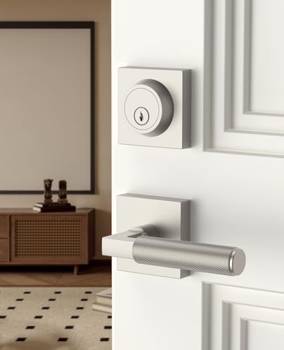 Asidrama 1 Pack Brushed Satin Nickel Passage with Deadbolts - color: Brushed Satin Nickel, size: 1 Pack, style: Passage with Deadbolt