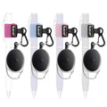 Likesing Retractable Pen Holder, 27.5" 4 Elastic Pen Leash Set(Light-Color) - color: Pink, Gray, Rose, Light Blue - 4 Retractable Cilp