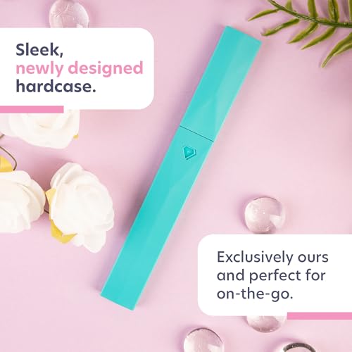 Bona Fide Beauty Czech Glass Nail File with Case in Pastel Green Violet | Crystal File for Natural Nails with Protective Case, Nail Care Tool Gifts for Women, Fine Grit Gentle Nail Care - color: Pastel Aqua Violet