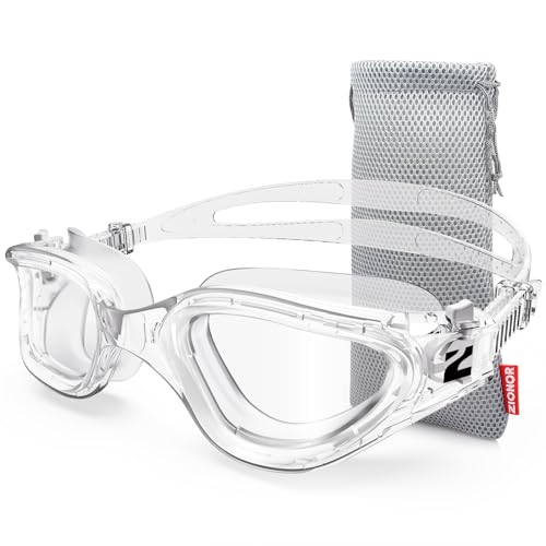 ZIONOR Swim Goggles, G1 SE Swimming Goggles Anti-Fog for Adult Men Women - color: A1-clear Lens Clear Frame
