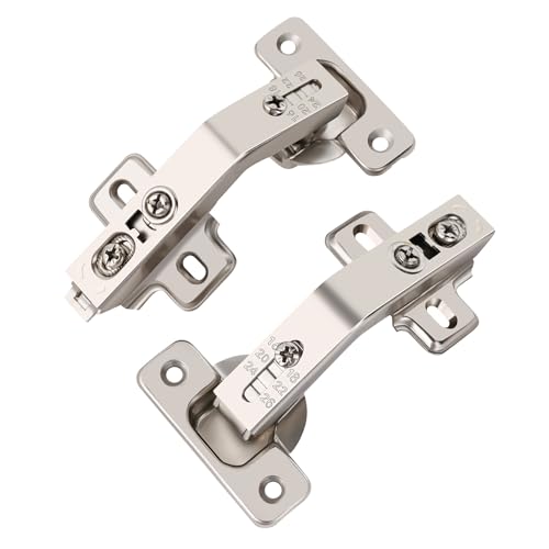 2 Pack 135° Lazy Susan Cabinet Hinge,Full Overlay Concealed Hinge for Corner Kitchen Cabinet Replacement Hardware,Clip on Plate,Cupboard Folded, Folden Door,Closets-Plated Nickel Finish (135 Degree) - size: 135 Degree