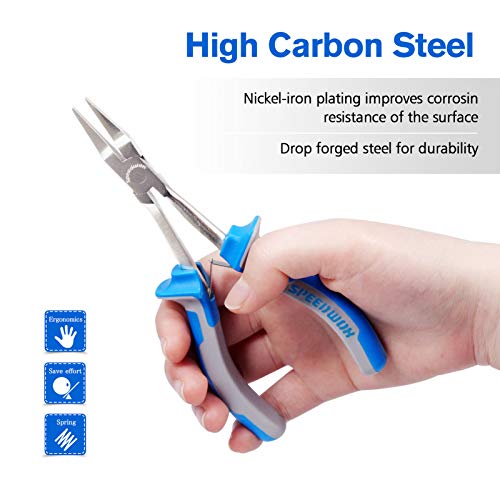 SPEEDWOX 6 Inches Long Reach Slimline Flat Nose Pliers for Jewelry Making Smooth Jaw, Wire Wrapping Bending for Hard to Reach Narrow Spaces - style: Slimline Flat Nose Pliers