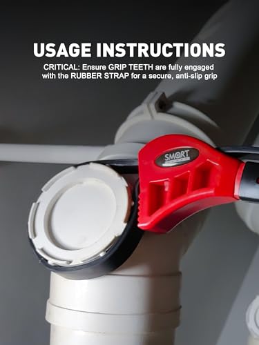 SMART JERRY 2-Pack Rubber Strap Wrenches, Adjustable Oil Filter Wrench