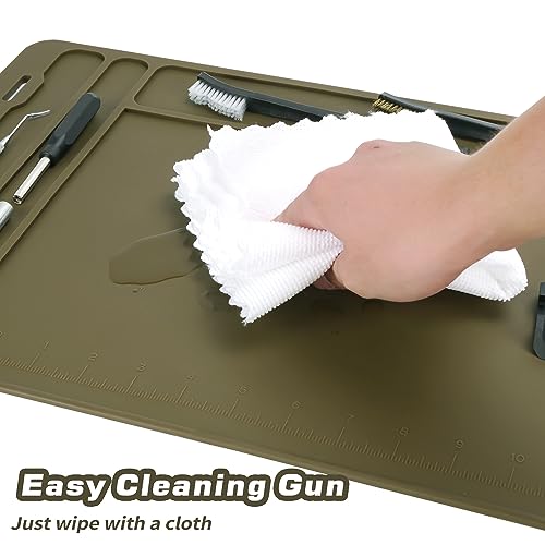 CKPART Rifle Gun Cleaning Mat, Anti-Slip Rubber Tactical Magnetic Mat, Gun Maintenance Mat,Gun Maintenance Mat for Gun Cleaning Kits 36" x 12"