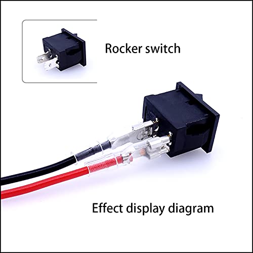 20PCS Red/Black 20cm 18AWG Wire Female Spade Crimp Terminal Kit with Insulating Sleeve (4.8mm) - Quick Splice Assortment for Rocker Switches and Power Sockets - style: 4.8mm + 18AWG