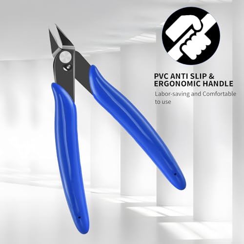 Micro Flush Cutter, 5-Pack Wire Cutters, 5”Side Cutting Pliers - color: 5 Pack
