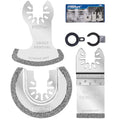 3 Pcs Diamond Oscillating Tool Blades, Grout Removal Blade for Oscillating Tool, Removal and Soft Tile Cut, Semi Circle Finger Segment Swing Grit Grout Oscillating Saw Blades