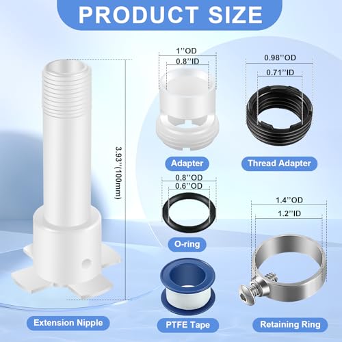 Four in One Tub Spout Adapter, Fits 1/2" & 3/4" IPS, 1/2" Copper Pipe