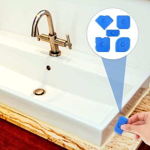 10 PCS Silicone Caulking Tool Set, Sealant Finishing Tool, Caulk Remover Tool, Portable Sealant Scraper, Reuse Grout Scraper for Kitchen Bathroom Floor Window Sealant Sealing Sink (Blue) - style: 10PCS