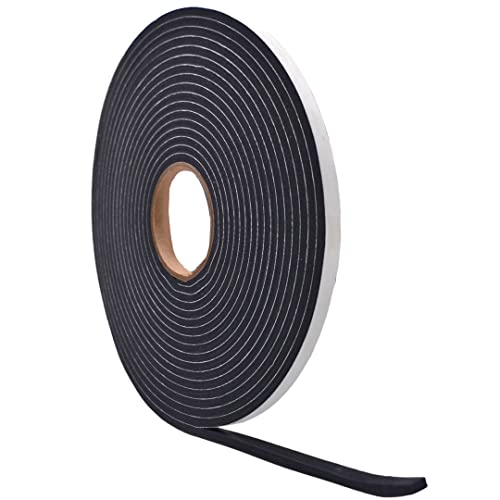 WOD Insulation Foam Tape Self Adhesive - 1/4 Thick x 1/2 Width - 35 feet - Made in USA Weather Stripping, HVAC, Sealing Doors, Windows, Pipes, Cooling, Sound Proof, and Air Conditioning. - color: Width: 1/2 Inch, size: Thick: 1/4 inch
