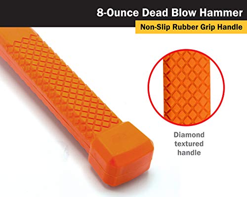 Titan 63008 8oz Dead Blow Hammer with Steel Shot Filled Head, Spark & Rebound Resistant, 10.5" Non-slip Diamond Textured Handle - size: 8oz