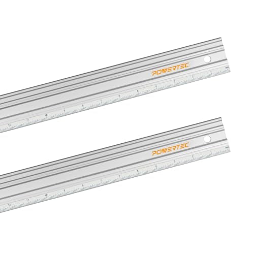 POWERTEC 2PK 18 Inch Machinist Aluminum Straight Edges, for Checking Surface Warp, Marking/Scribing Lines - Used w/Feeler Gauges for Automotive Repairs, Cylinder Head Checks (71213-P2)