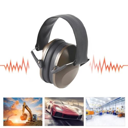 Foldable Safety Earmuffs with Noise Reduction–Adjustable Headband for Travel & Work, Hearing Protection for Men&Women