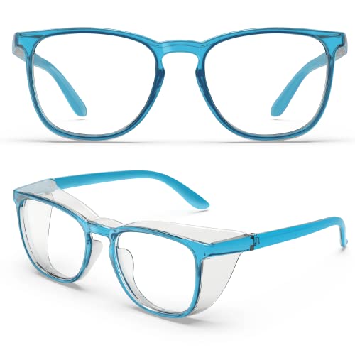 Stylish Safety Glasses, Clear Anti-Fog Anti-Scratch Protective Glasses For Men And Women - color: Seablue