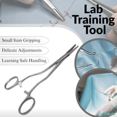 Mayo Hegar Needle Holder Driver with Cross Serrated Jaws Made of Stainless Steel Comes in Multi Position Locking Mechanism Clamping Pliers (5.5" Offset) - size: 5.5" Offset