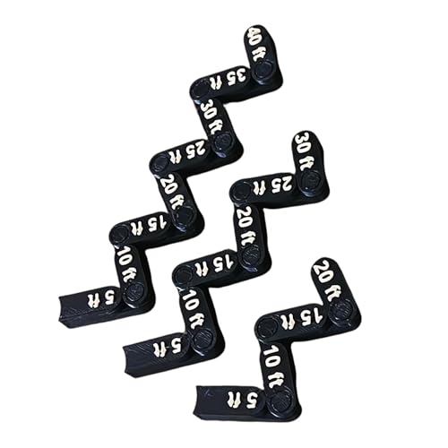 3-Piece Articulated Wargame Range Ruler Set, Flexible Terrain-Hugging Measuring Tool for Tabletop Miniature Games, TTRPG Movement & Line-of-Sight Gauge Accessory (Black)