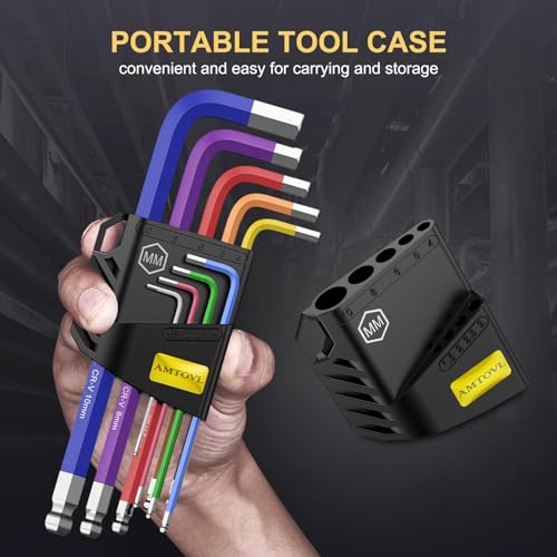 AMTOVL Hex Key Set, 9PCS Metric Allen Key Set, 1.5-10MM, Long Ball End - size: 9 PCS METRIC SET