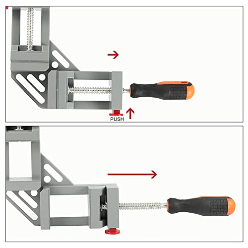 HOIGON 3 Pack Double Handle Corner Clamp, 90 Degree Right Angle Corner Clamp with Adjustable Swing Jaw Aluminum Alloy for Woodworking, Welding, Framing - size: 3 PCS