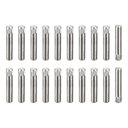 uxcell 3x18mm 304 Stainless Steel Dowel Pins, 50Pcs Knurled Head Flat Chamfered End Dowel Pin, Wood Bunk Bed Shelf Pegs Support Shelves Fasten Elements - size: 3x18mm