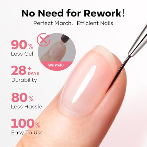 modelones Builder Nail Gel, Clear Builder with Detachable Liner Nail Brush - color: Liner Brush Builder Nail Gel Clear