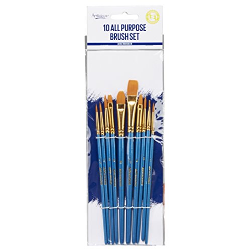 Artlicious Craft Paint Brushes Set for Kids, Acrylic Painting, 10 Pack - style: 10 Pack