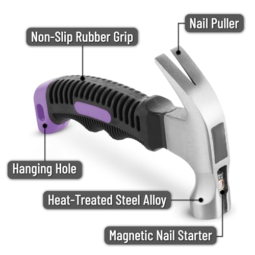 Mr. Pen- Claw Hammer, 8oz, Purple, Magnetic - color: Purple