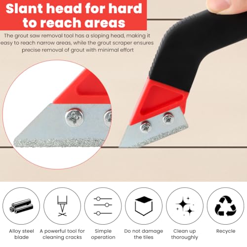 11‑Pack Grout Removal Tool Kit, Tile Grout Saw Remover Set with 2 Grout Saws, 6 Alloy Blades and 2 Cleaning Blades, Hand Tool for Tile Gap Repair & Cleaning
