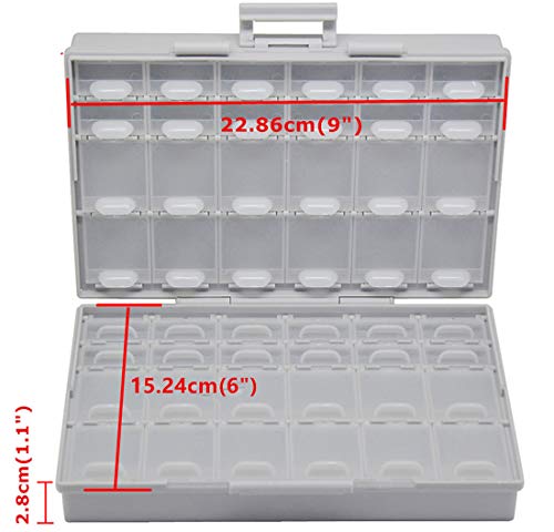 2 AideTek BOXALL48 lids Empty Enclosure SMD SMT Organizer Surface Mount Organizer lid 1206 0805 0603 0402 - style: 2BOXALL48
