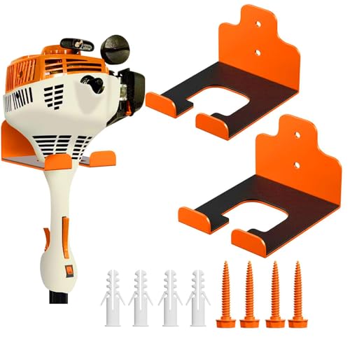 JNIHEEP Garage Organizer Trimmer Rack,Garden Power Tool Hanger,2Pack,Orange - color: Orange 2 Packs