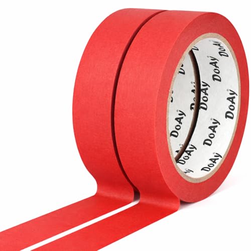 2 Pack Red Painters Tape - Masking Tape 1 Inch Wide - Multi-Surface, Smart Adhesion, Indoor & Outdoor - 180FT Total - Paint Tape for DIY, Labeling, Art, Car, General Purpose (#3910) - color: Red