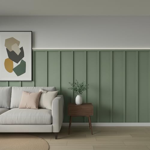 Weysat 1 Set Board and Batten Wall Panel Wainscoting Panel 157 x 63in - size: 157.48 x 62.99 inch