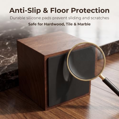 Lufia 4 Inch Solid Pine Wood Furniture Risers 4 Pack, 2000 LBS Heavy Duty Silicone Non Slip Lift Blocks for Bed Sofa Desk Cabinet - color: Dark Brown - 4-pack, size: 4 Inch