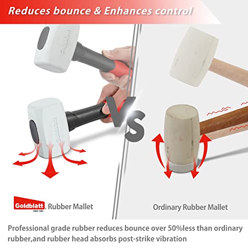 Goldblatt Rubber Mallet 16 oz. Low Recoil Rubber Hammer & Goldblatt Cordless Electric Spin Scrubber