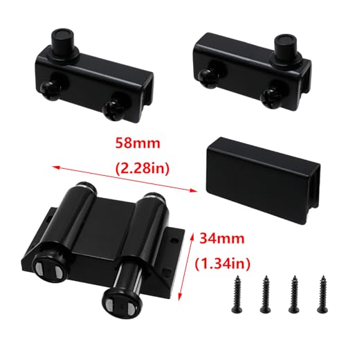Antrader Pivot Hinge+Double Head Magnetic Catch+Clamp for 5-6mm Glass Door