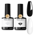 modelones Black White Gel Polish Set, 2Pcs 15ml Full Size Black White Color - color: A1-Black White