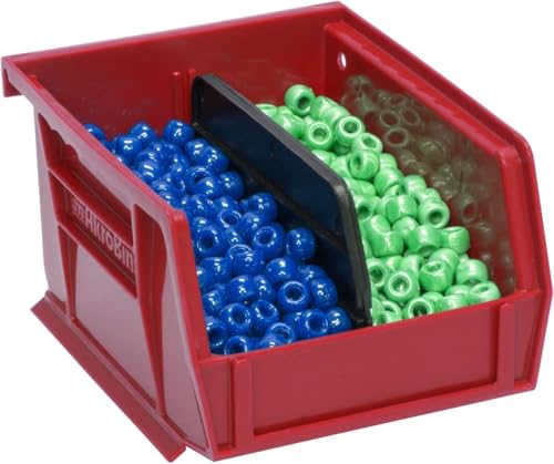 Akro-Mils 30210 AkroBins Plastic Storage Bins, 5"x4"x3", Red, 24-Pack - color: Red