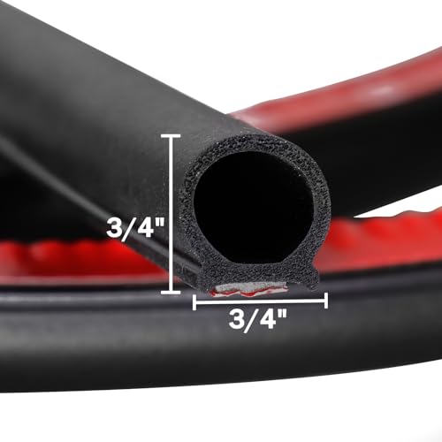 3/4"×3/4" D-Shape Weather Stripping 10FT Bulb Seal Gasket Strip - size: 10 Feet