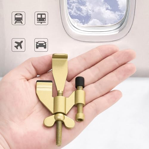 Gold Adjustable Heavy Duty Portable Door Lock,No Drill - color: Gold