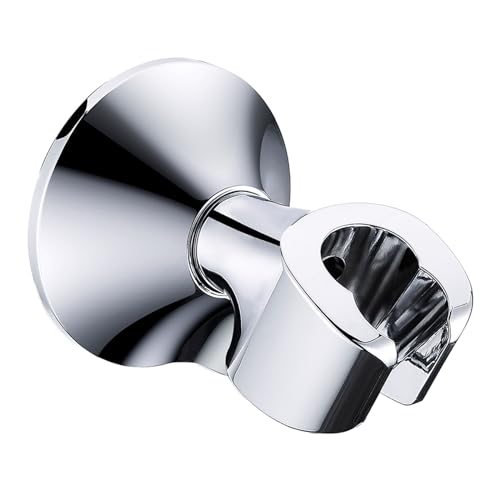 BRIGHT SHOWERS Strong Adhesive Shower Head Holder with Dual Angle Adjustable, Wall Mounted Handheld Shower Bracket, Easy Installation, Screw Mounting Options, Chrome - color: Chrome, style: Adhesive & Screw - 2 Angles