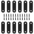 Jiozermi 12 Pcs Straight Brace, 2.4" x 0.6", Stainless Steel - size: Black, 2.4” x 0.6”, 12 Pcs