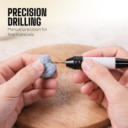 Pin Vise Hand Drill Manual with Micro Drill Bits, Jewelry Drill for Resin - style: Core – 18 Bits