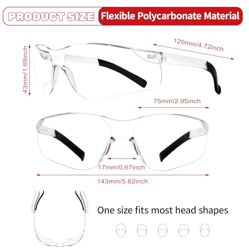 24 Pack Bulk Safety Glasses Clear Lens ANSI Z87.1 Eye Protection | Tinted and Clear Polycarbonate Lenes, Scratch and Impact Resistant Safety Glasses Bulk for Construction, Woodworking, Lab - color: 118-24pc Mixed
