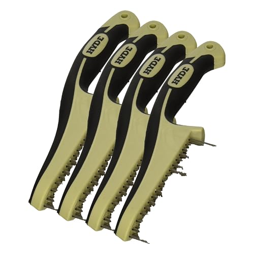 Hyde - 181348 HYDE 46842 Stainless Steel Wire Brush with Narrow Profile, 11-inch, MAXXGRIP PRO (Pack of 4) - size: (Pack of 4)