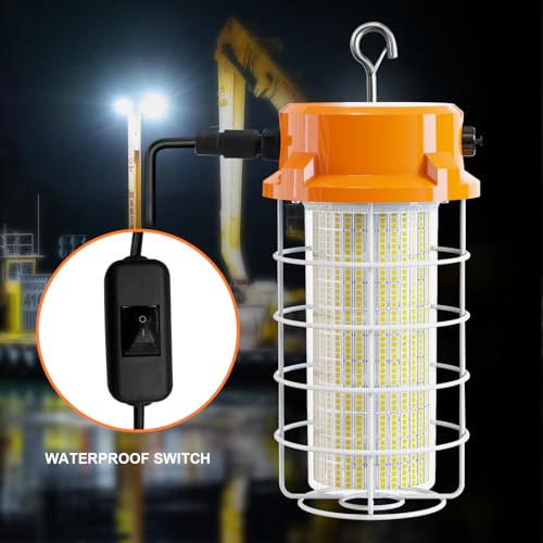 150W LED Temporary Work Light 5000K Daylight 22500 Lumens Super Bright with Fan Radiator Stainless Steel Guard Construction Lights Sturdy Hook Suitable for workshops, Construction Sites, etc. - size: 150W