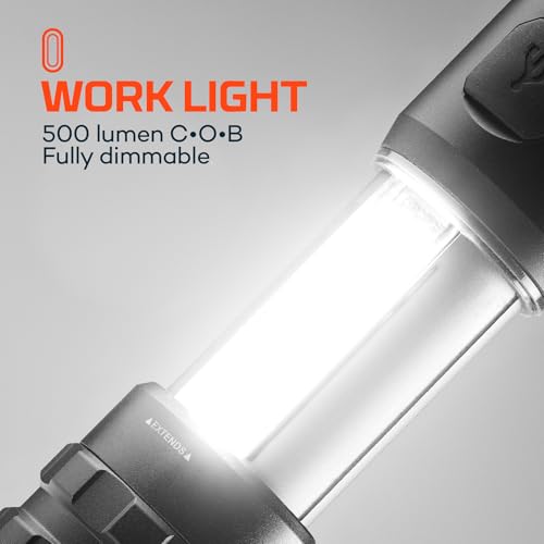 NEBO SLYDE KING Flashlight | High Lumens, Rechargeable COB Work Light & LED Flashlight, Waterproof, Magnetic Base, Great for Camping & Hunting, Includes Charging Cable - color: Black