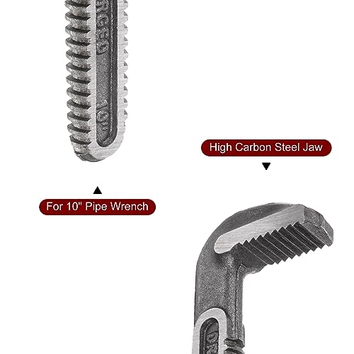 HARFINGTON Pipe Wrench Hook Jaw 10" Plumbing Wrench Replacement Jaws Carbon Steel for 10" Adjustable Wrench - size: 10"