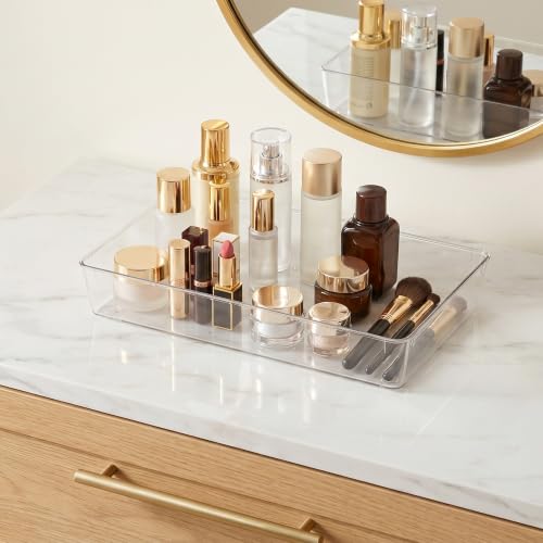Manalete 8 Pcs Large Clear Plastic Drawer Organizer,12"x6" Vanity Organizer - size: 8 Pack 12"×6"