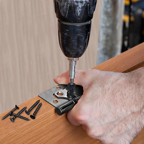 100PCS #8 x 1 Black Wood Screws, Flat Head Stainless Steel Sheet Metal Screws, Fast Self Tapping Screws for Deck Drywall Concrete Screws with Screwdriver Bit - style: Black #8X1" Flat Head 100PCS